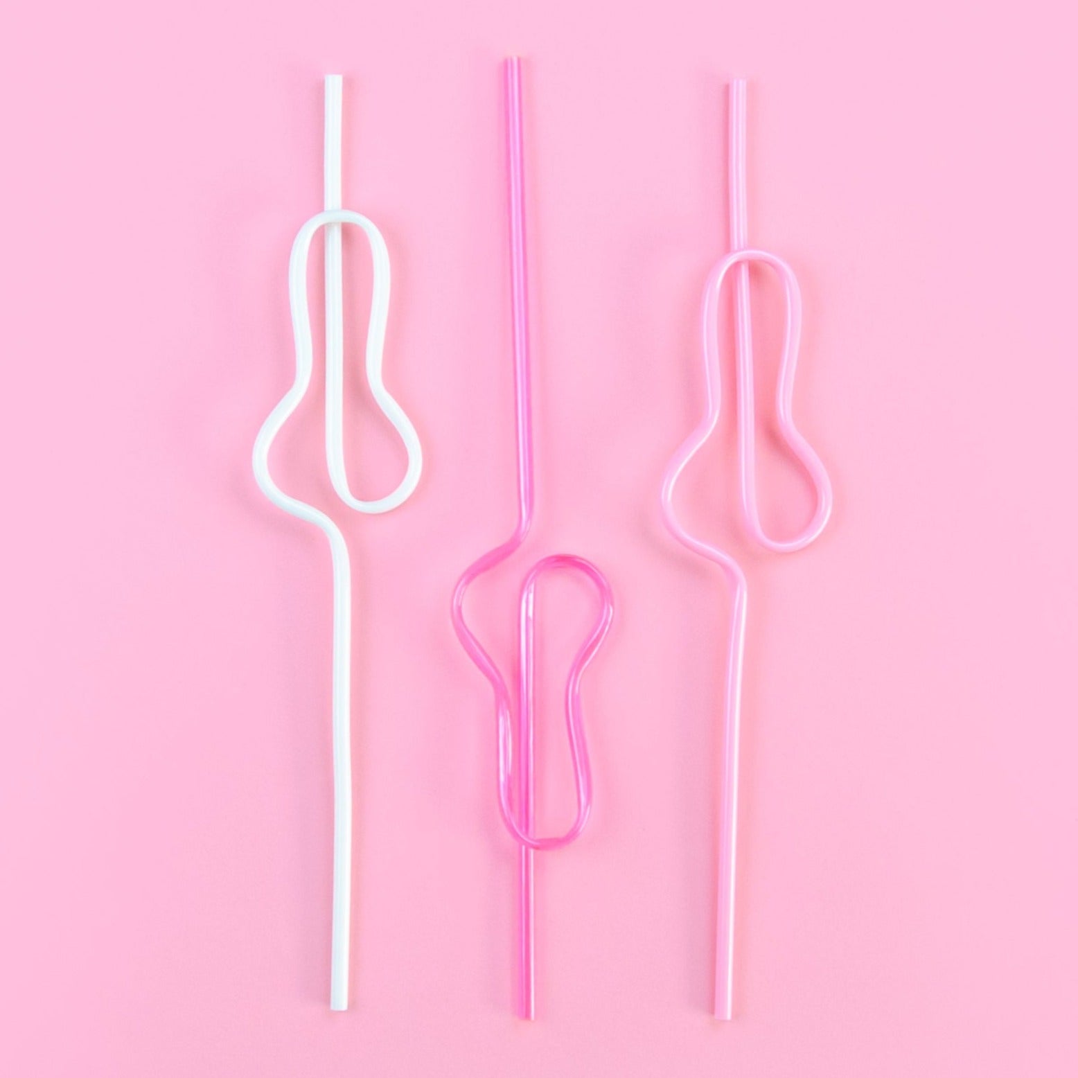 Bachelorette Party - Penis Straws Pink & Black - Discount Supplies