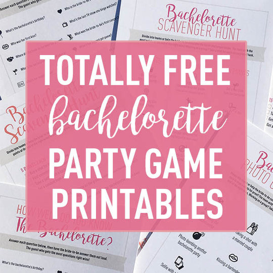 4 Totally Free Bachelorette Party Game Printables