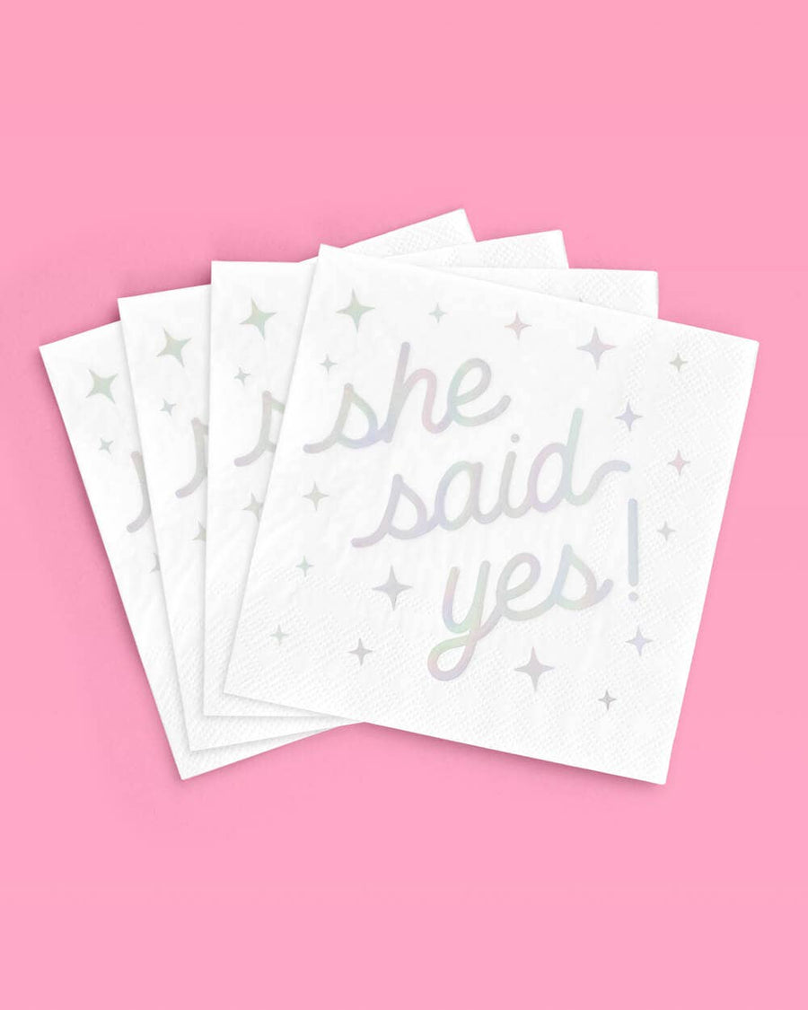 She Said Yes! Napkins (25 Pack) | Bachelorette Party Napkins & Tableware