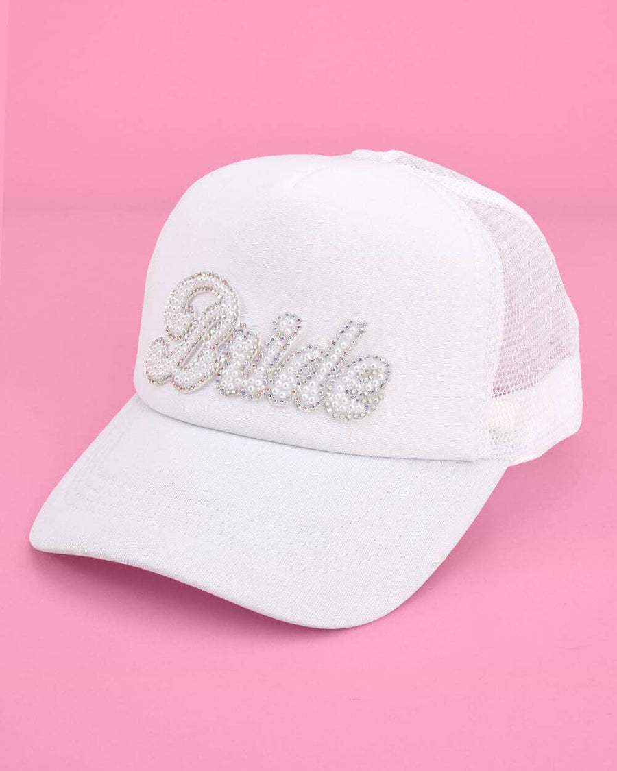 Pearl Bride Trucker Hat with Veil | Bridal Gifts & Accessories