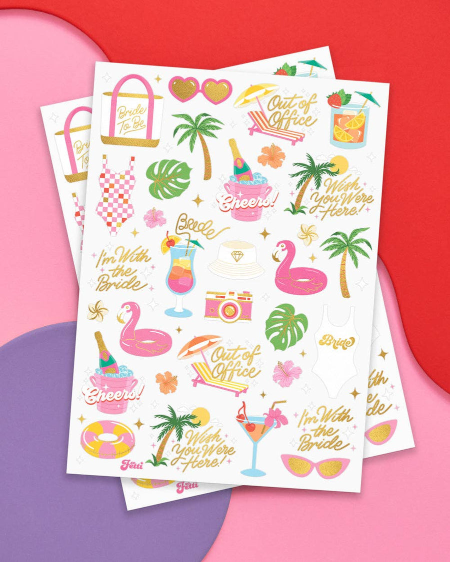 Summer Bachelorette Temporary Tattoos | Bridal Party Gifts, Favors, Accessories