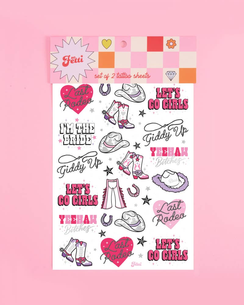 Cowgirl Bachelorette Temporary Tattoos | Bridal Party Gifts, Favors, Accessories