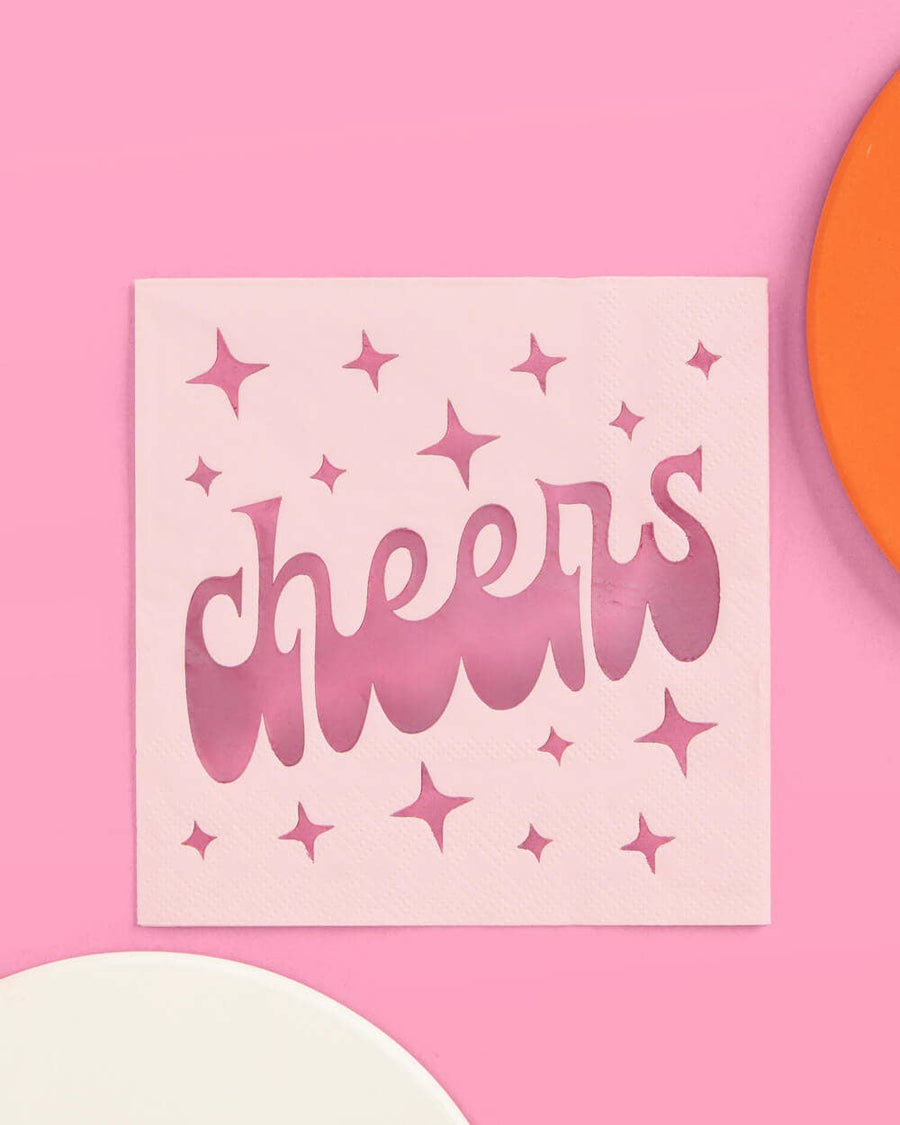 Pink Cheers! Napkins (25 Pack) | Bachelorette Party Napkins & Tableware