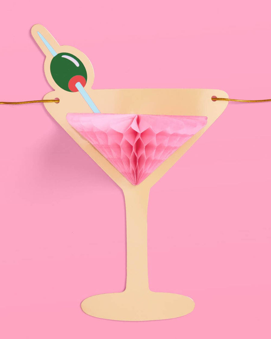 Martini Social Club 3D Paper Banner | Bachelorette Party Decor