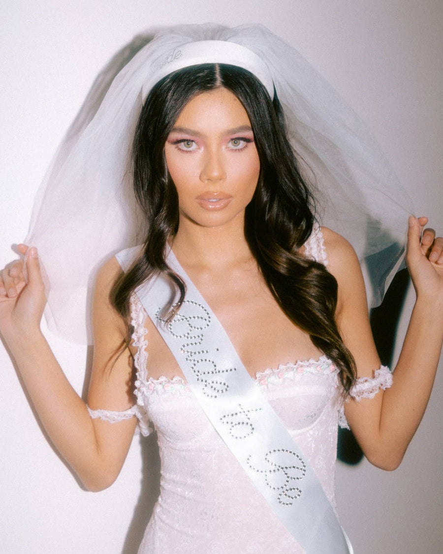Silver Rhinestone Bride To Be Sash | Bridal Gifts, Favors, Accessories