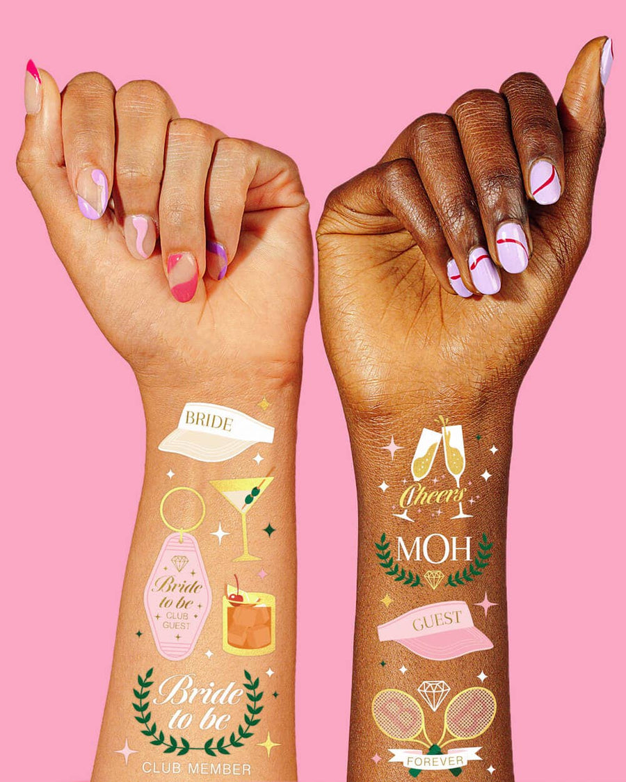 Bachelorette Social Club Temporary Tattoos | Bridal Party Gifts, Favors, Accessories