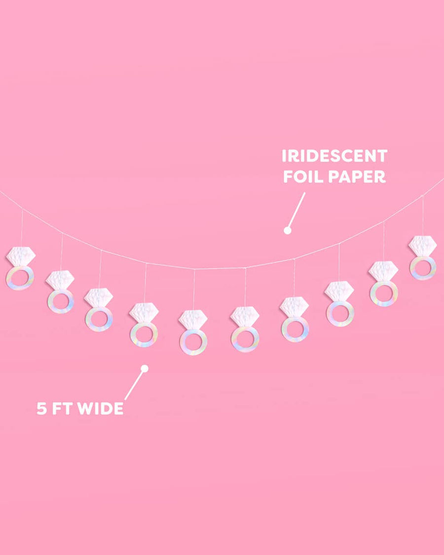 Bling Ring 3D Paper Banner | Bachelorette Party Decor