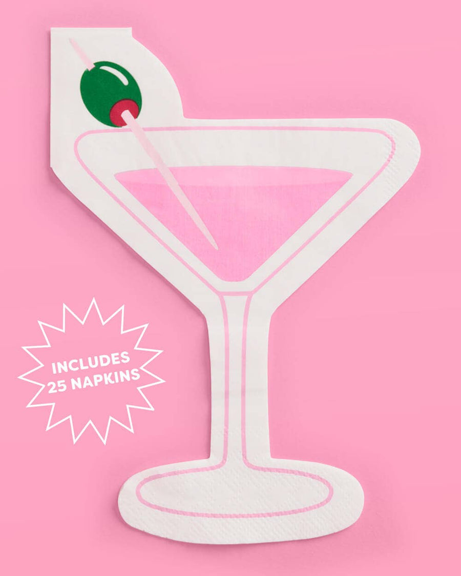 Martini Social Club Napkins (25 Pack) | Bachelorette Party Napkins & Tableware