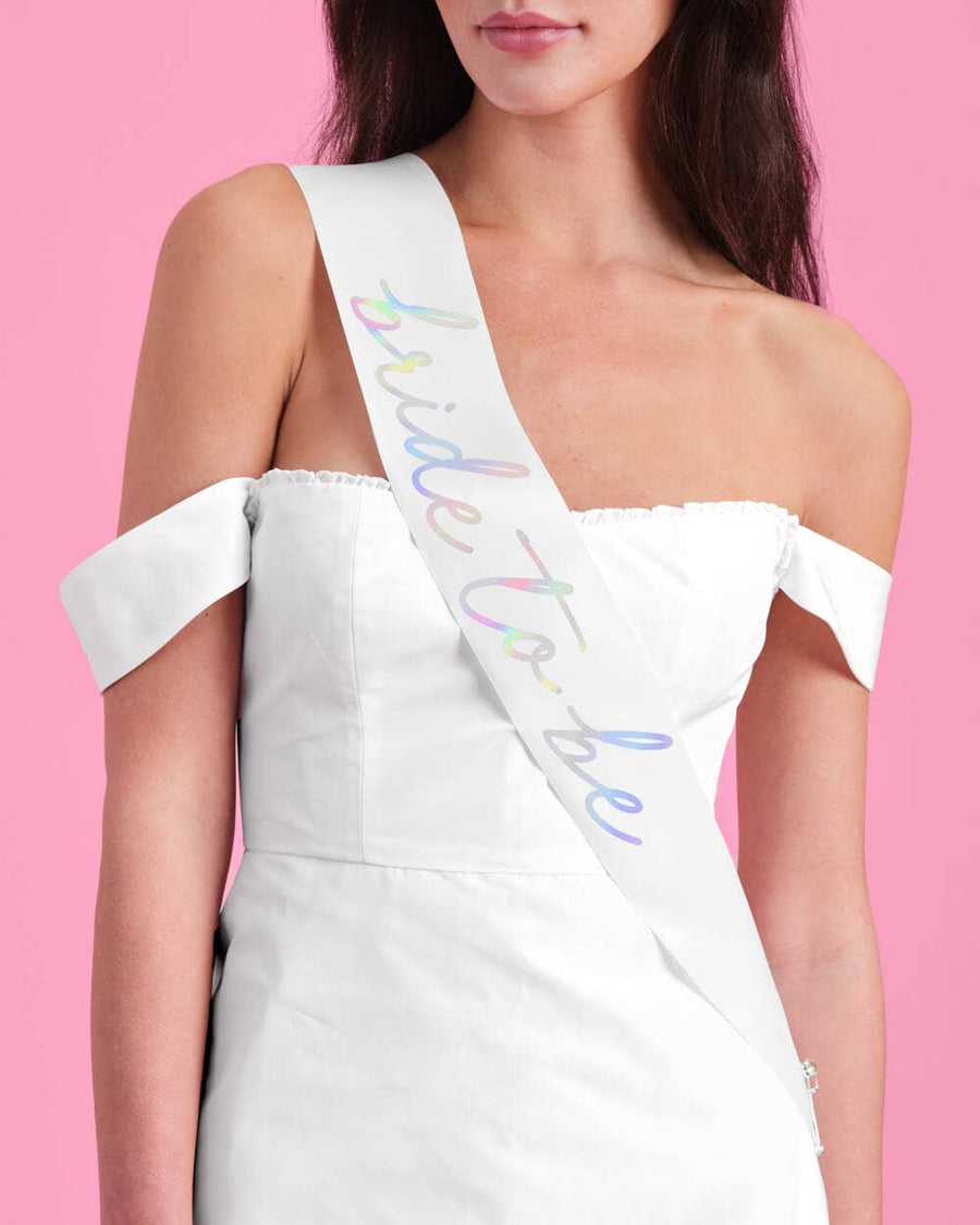 Iridescent Foil Bride To Be Sash | Bridal Gifts, Favors, Accessories