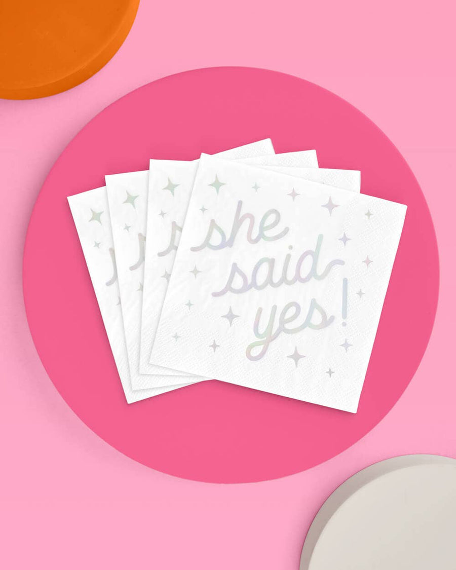 She Said Yes! Napkins (25 Pack) | Bachelorette Party Napkins & Tableware