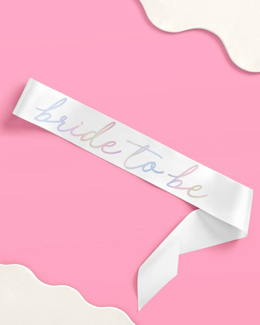 Iridescent Foil Bride To Be Sash | Bridal Gifts, Favors, Accessories