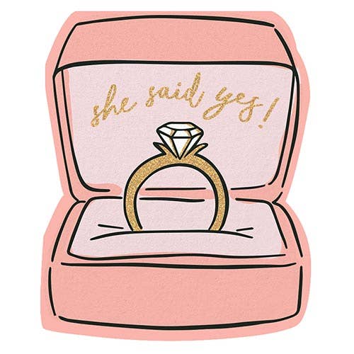 She Said Yes Shaped Napkins (24 Pack) | Bachelorette Party Napkins & Tableware