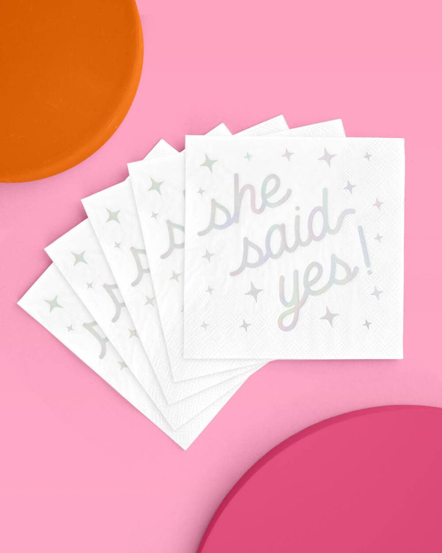 She Said Yes! Napkins (25 Pack) | Bachelorette Party Napkins & Tableware