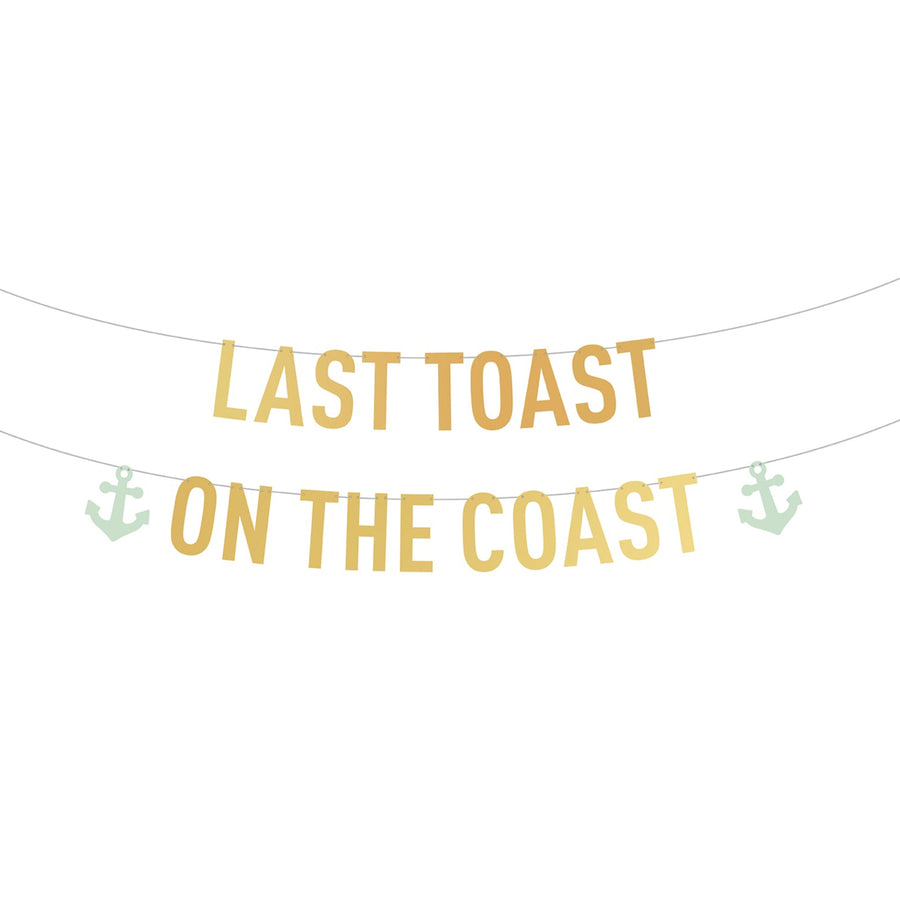Lot De 2 Nappes 'Last Toast On The Coast' - Thème Plage, 1.30 X 2.74 M - Pour Enterrement Vie De Jeune Fille, Mariage, Fête D'été - 7