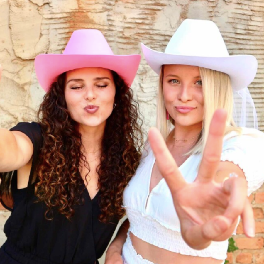 Bachelorette Party Cowgirl Hats - Pink Bridesmaids Country Western Hats - Last Rodeo Bridal Party Gifts, Decor, Favors