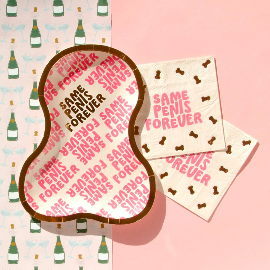 Same Penis Forever Bachelorette Party Plates (12 Pack)