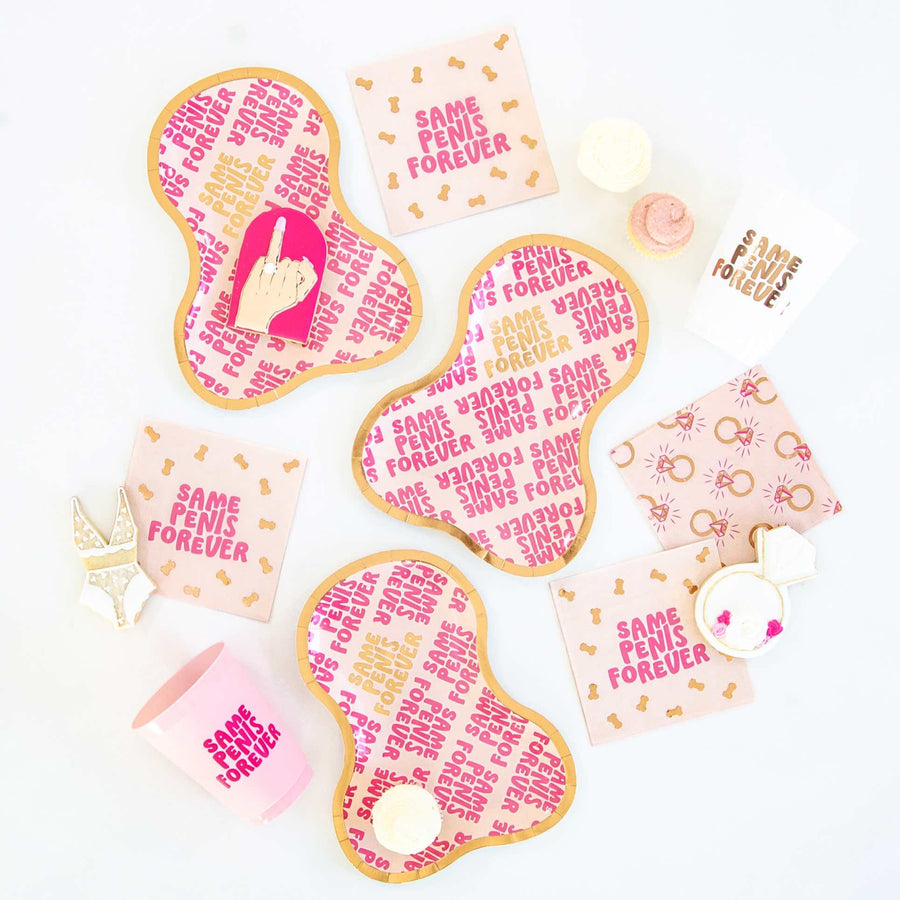 Same Penis Forever Bachelorette Party Plates (12 Pack)