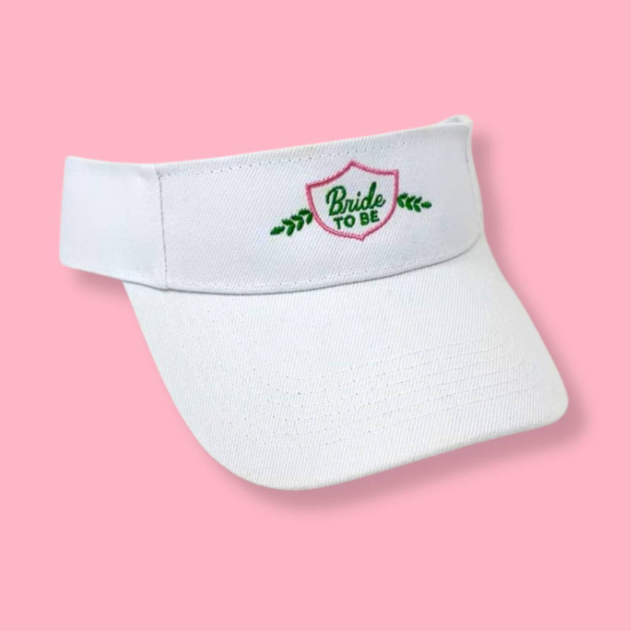 Bride To Be White Bachelorette Party Golf Visor | Country Club Bridesmaid Gifts, Favors, Accessories, Decor