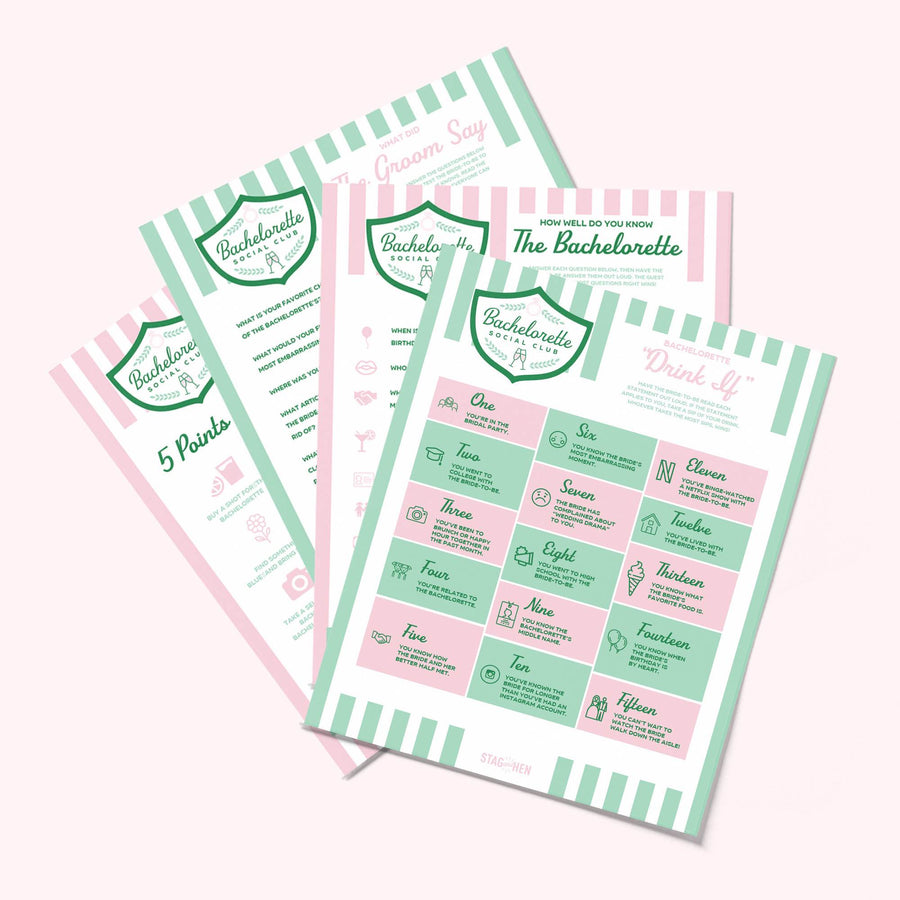 Bachelorette Social Club Bachelorette Party Games and Activities | Printable PDF