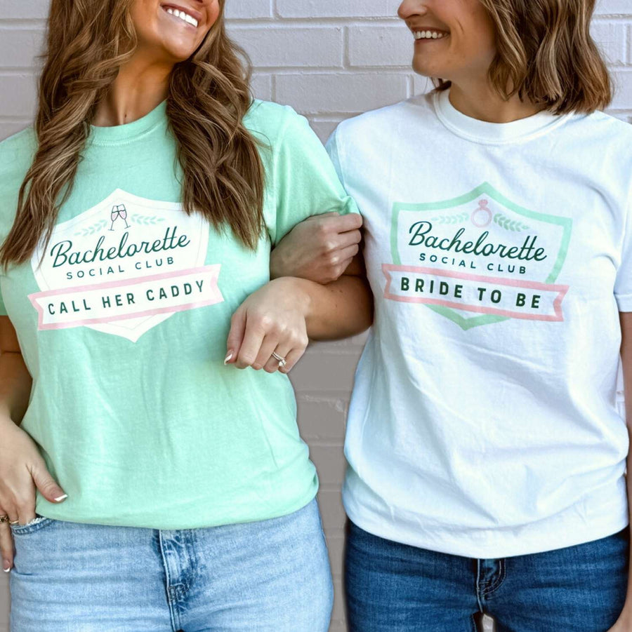 Bachelorette Social Club T-Shirts | Country Club, Golf, Tennis, Pickleball Themed Bachelorette Party Gifts, Favors, Accessories, Decor | Bride's Last Swing, The Perfect Match