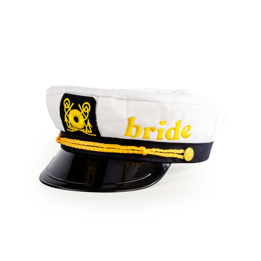 Nautical Sailor Captain Hat Bridal for Bachelorette Party - Gold Bride Embroidery