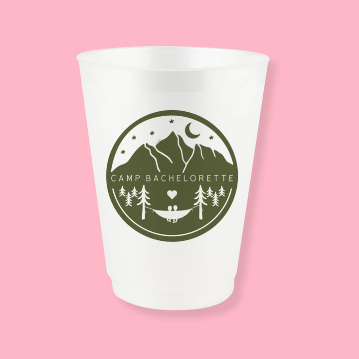 Camp Bachelorette 16 oz Frost Flex Bachelorette Party Cups | Summer Camp, Glamping, Mountain Themed Party Decor, Bridesmaid Gifts, Accessories