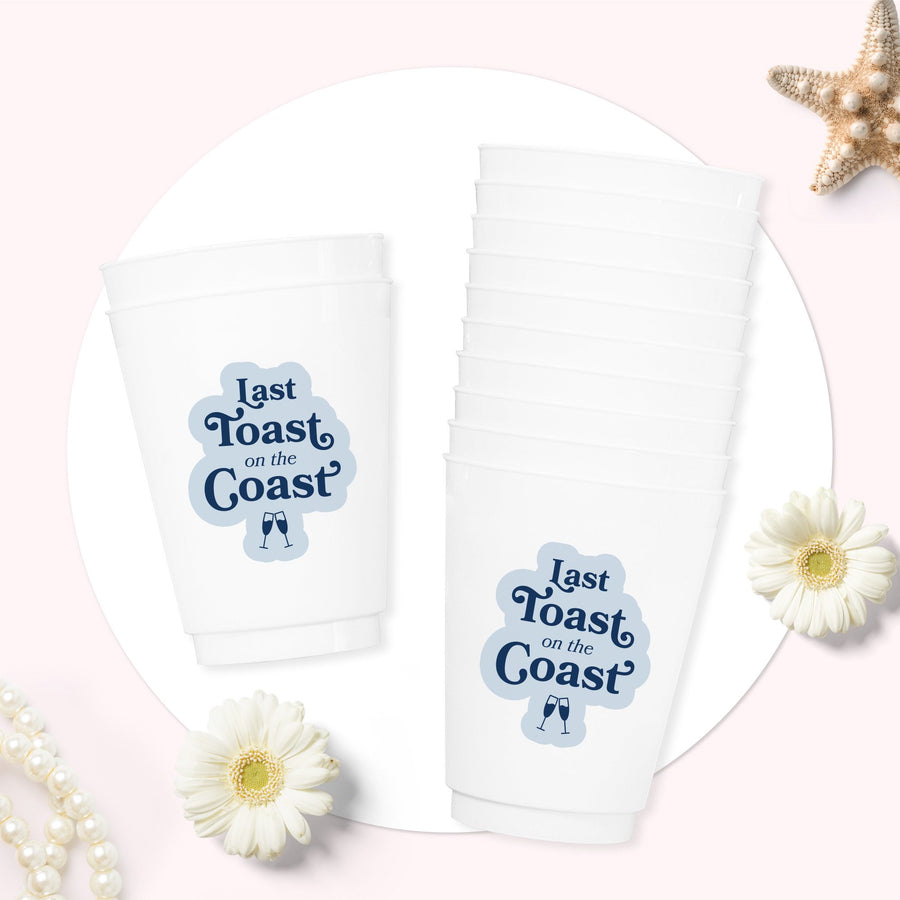 Last Toast On The Coast Party Cups (12 Pack)