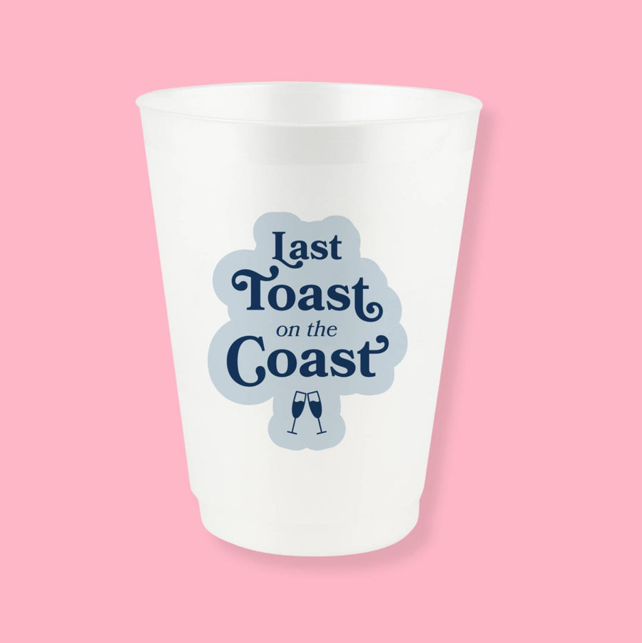 Last Toast On The Coast 16 oz Frost Flex Bachelorette Party Cups | Nautical Themed Party Decor, Bridesmaid Gifts, Accessories