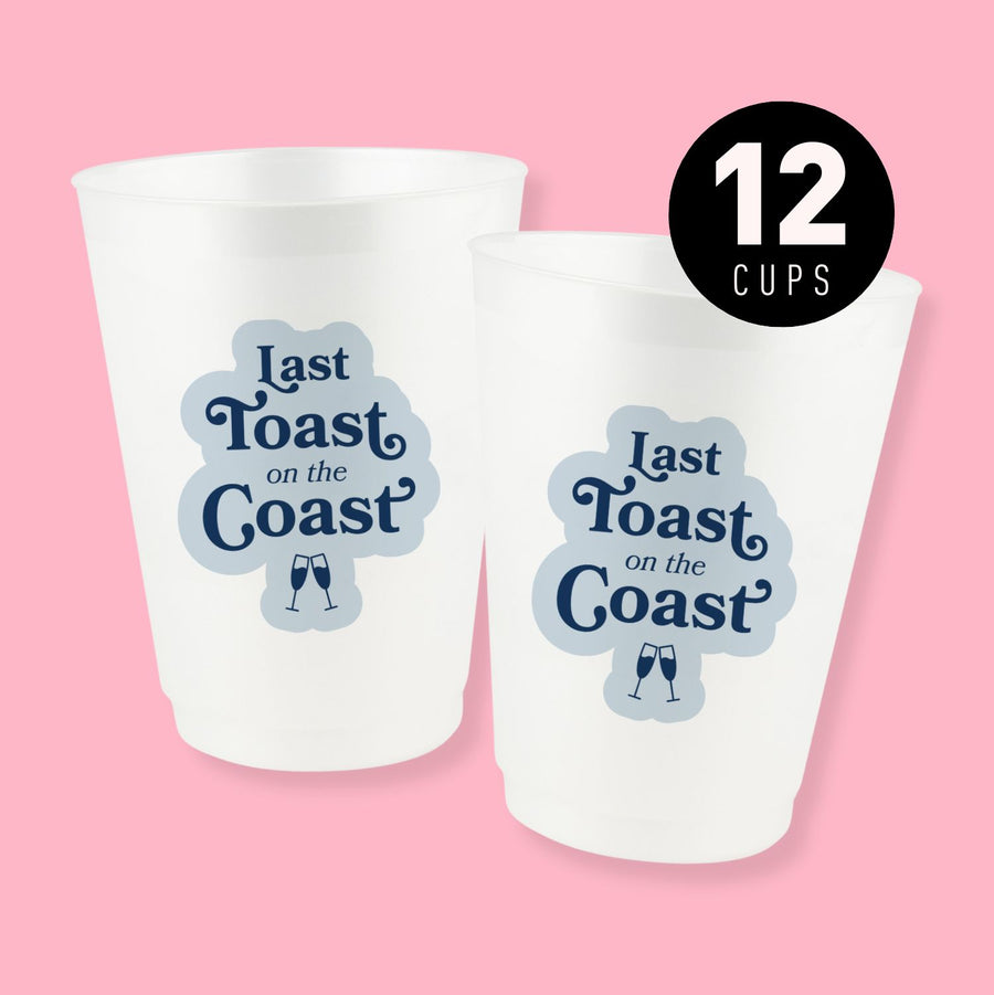 Last Toast On The Coast 16 oz Frost Flex Bachelorette Party Cups | Nautical Themed Party Decor, Bridesmaid Gifts, Accessories