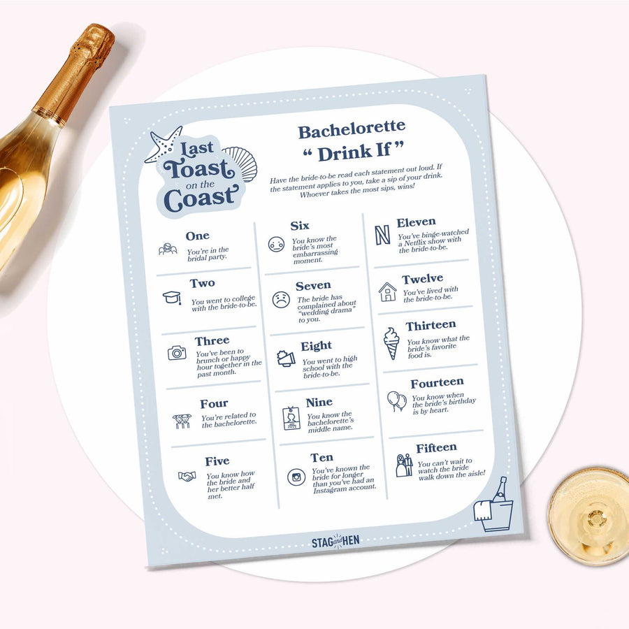 Last Toast On The Coast Bachelorette Party Games