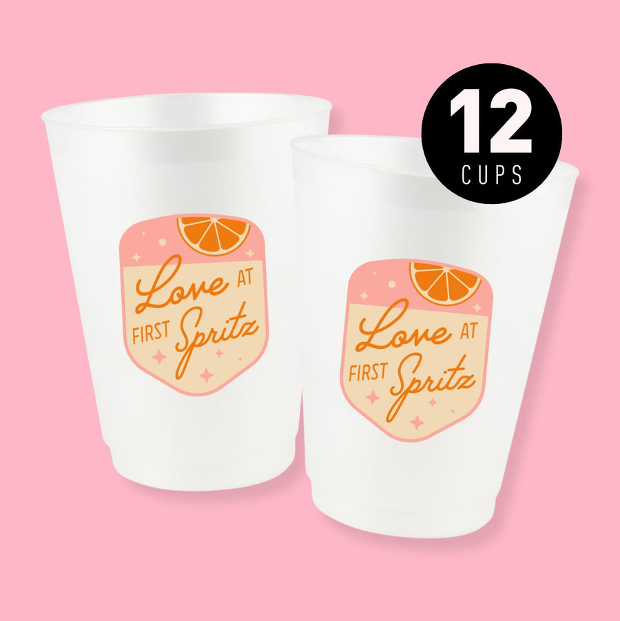 Love At First Spritz 16 oz Frost Flex Bachelorette Party Cups | Italian Summer, Aperol Spritz Themed Party Decor, Bridesmaid Gifts, Accessories