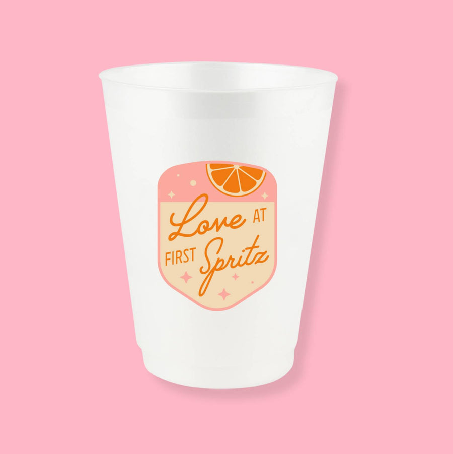 Love At First Spritz 16 oz Frost Flex Bachelorette Party Cups | Italian Summer, Aperol Spritz Themed Party Decor, Bridesmaid Gifts, Accessories
