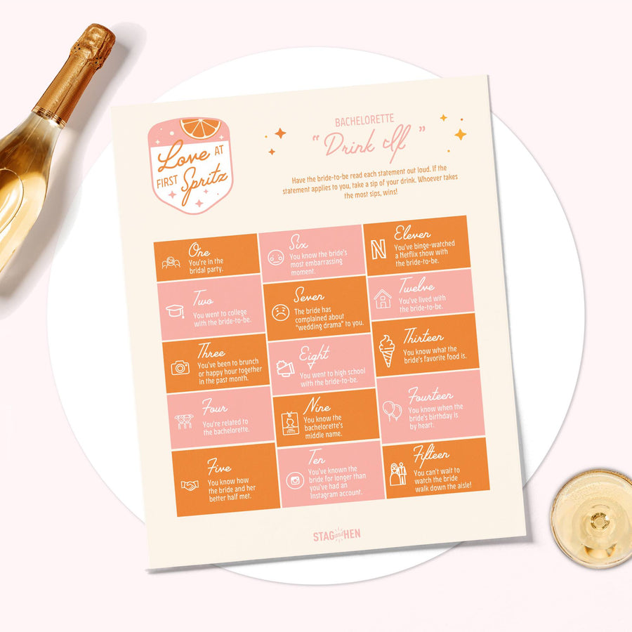 Love At First Spritz Bachelorette Party Games