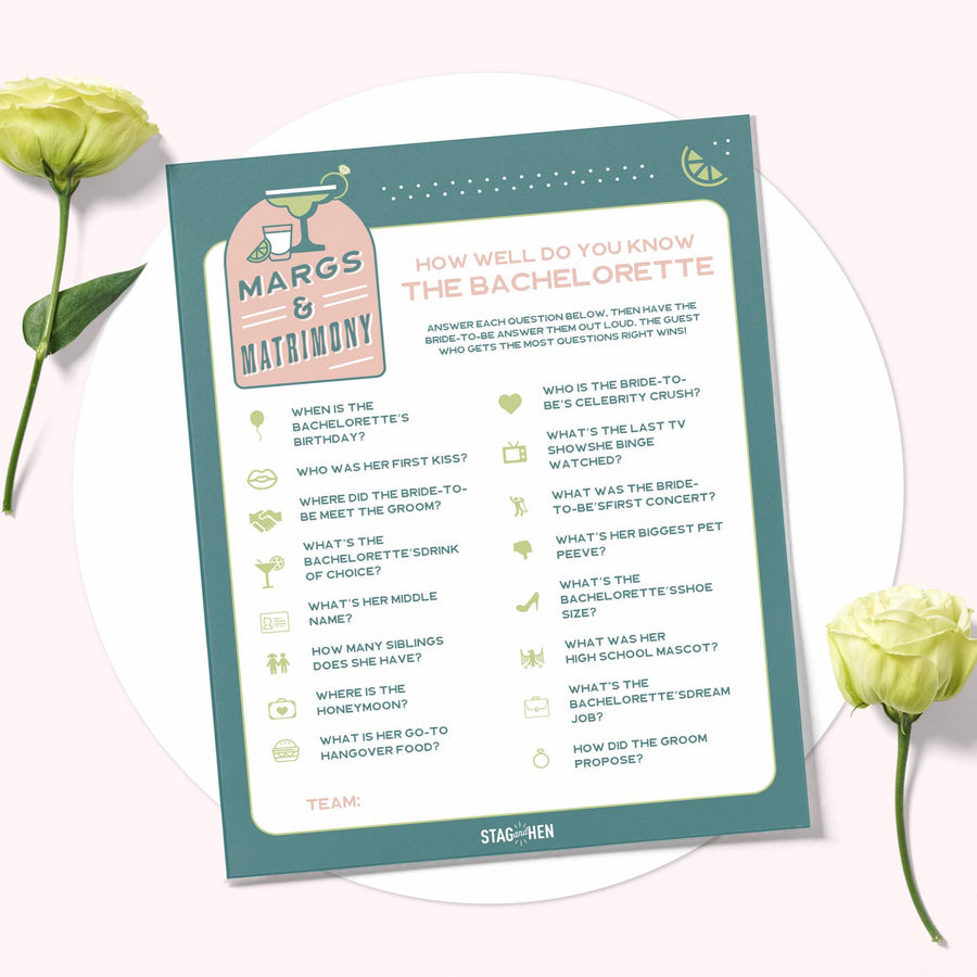 Bachelorette Party Games and Activities - Bride Quiz