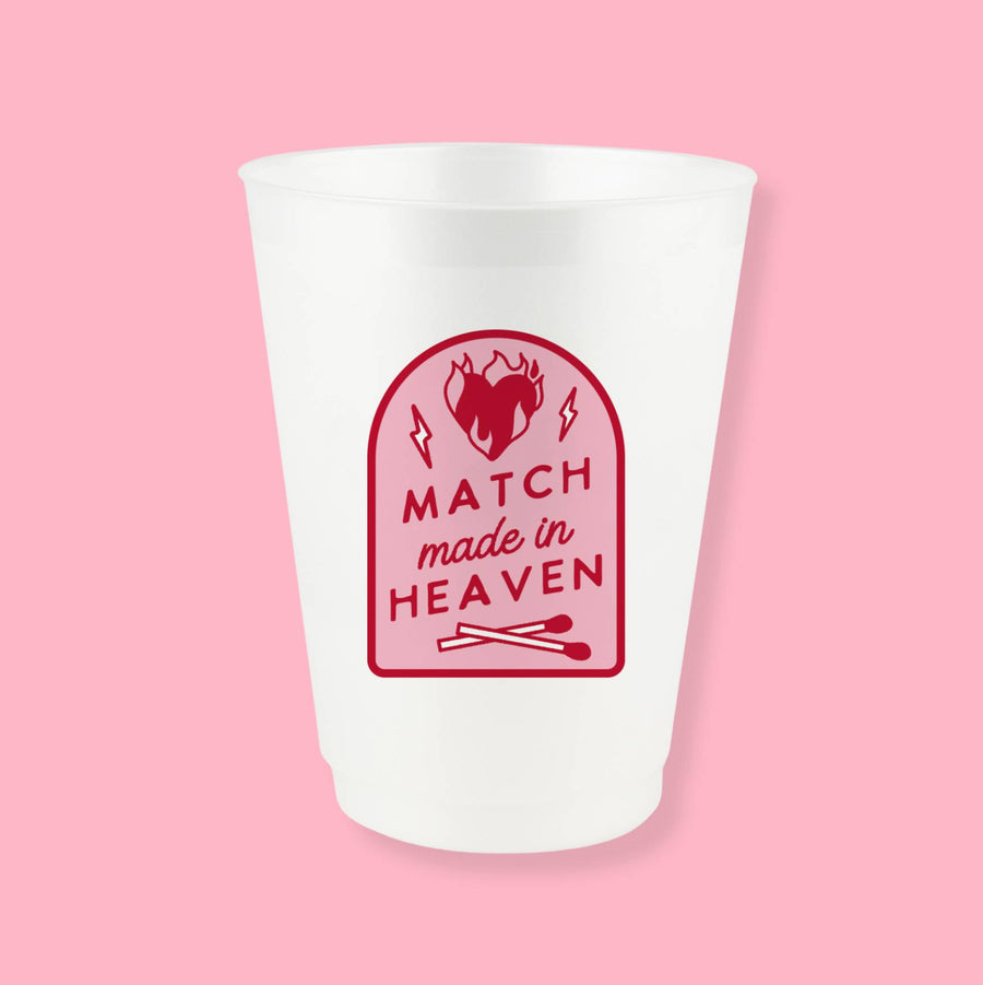 Match Made In Heaven 16 oz Frost Flex Bachelorette Party Cups | Matchbox, Perfect Match, Final Flame Themed Party Decor, Bridesmaid Gifts, Accessories