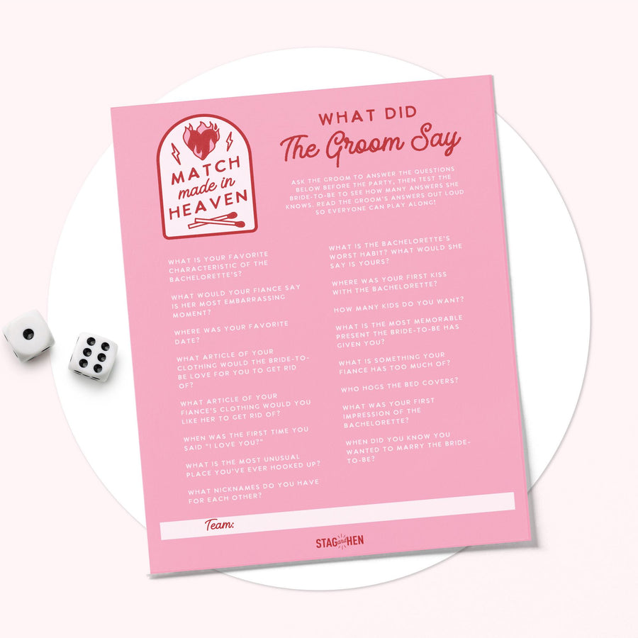 Bachelorette Party Games and Activities - Groom Quiz