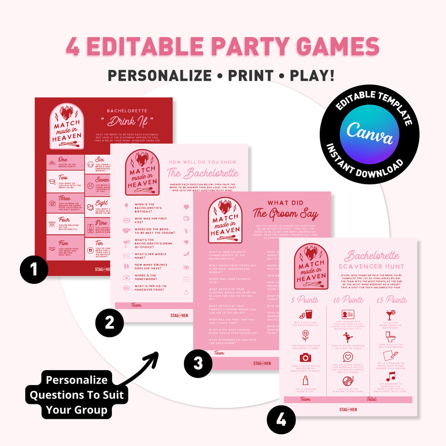 Match Made In Heaven Bachelorette Party Games