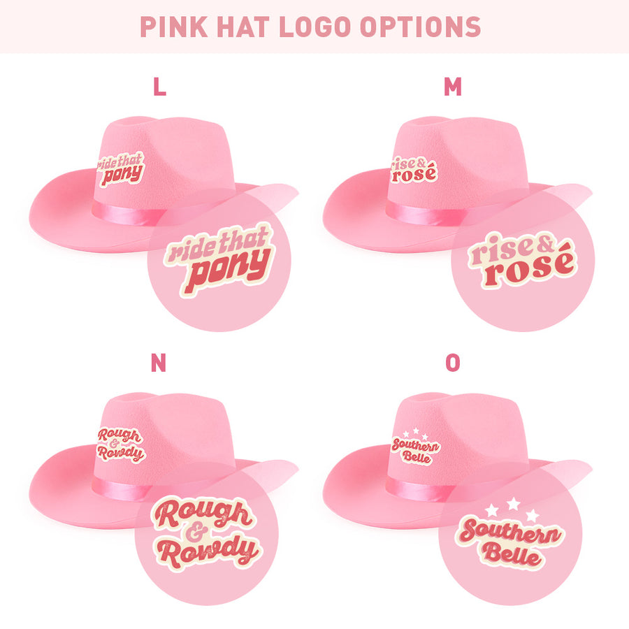 Sassy Sayings Bachelorette Party Pink Cowboy Hats | Bridesmaids Gifts, Favors, Decor  