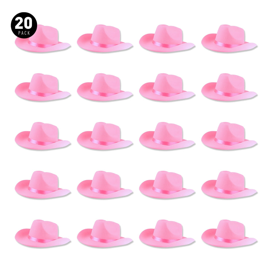 Pink Cowgirl Hats, Bulk Party Party Pack, 20 Pcs - Great for bachelorette party gifts, bridesmaids goodie bag favors, sorority events, breast cancer awareness, country concerts, wedding receptions, western-themed events