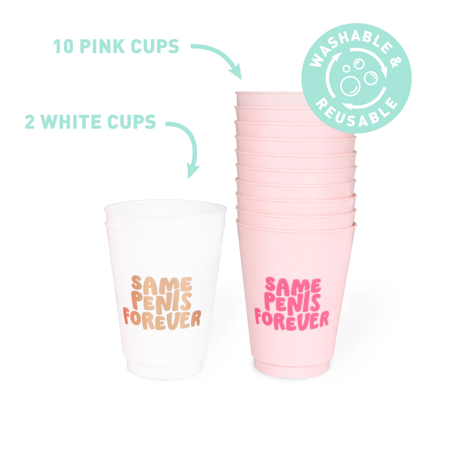 Same Penis Forever Bachelorette Party Cups (12 Pack)