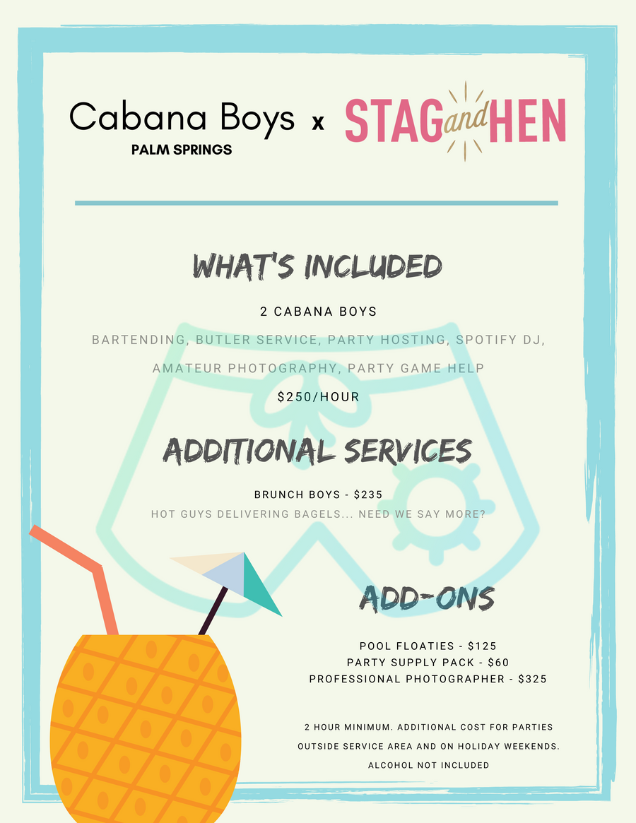 Palm Springs Bachelorette Party Activities & Ideas - The Cabana Boys | Stag & Hen
