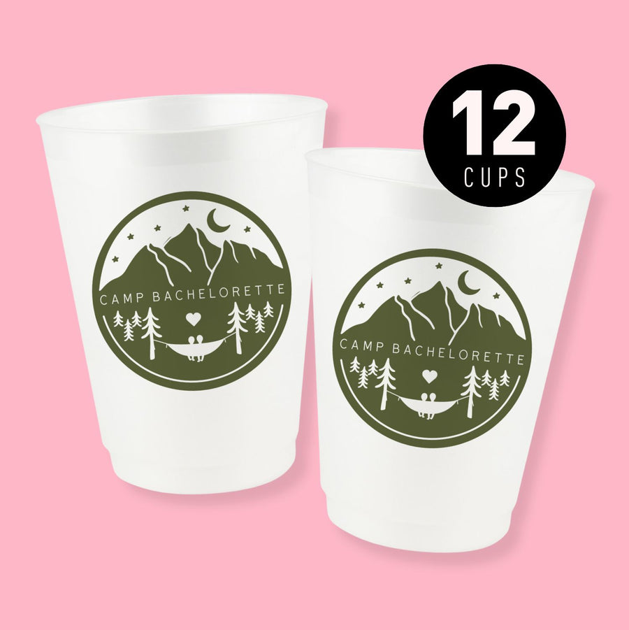Camp Bachelorette 16 oz Frost Flex Bachelorette Party Cups | Summer Camp, Glamping, Mountain Themed Party Decor, Bridesmaid Gifts, Accessories
