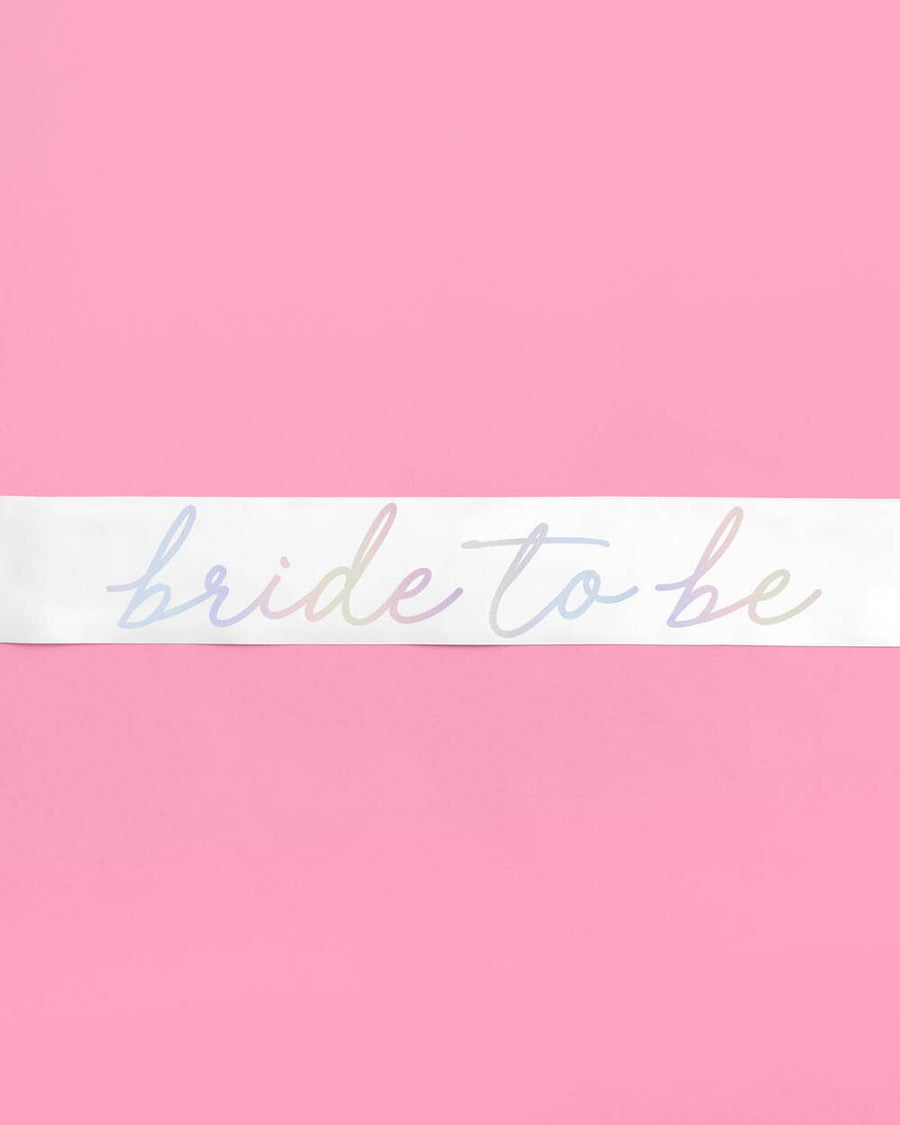 Iridescent Foil Bride To Be Sash | Bridal Gifts, Favors, Accessories