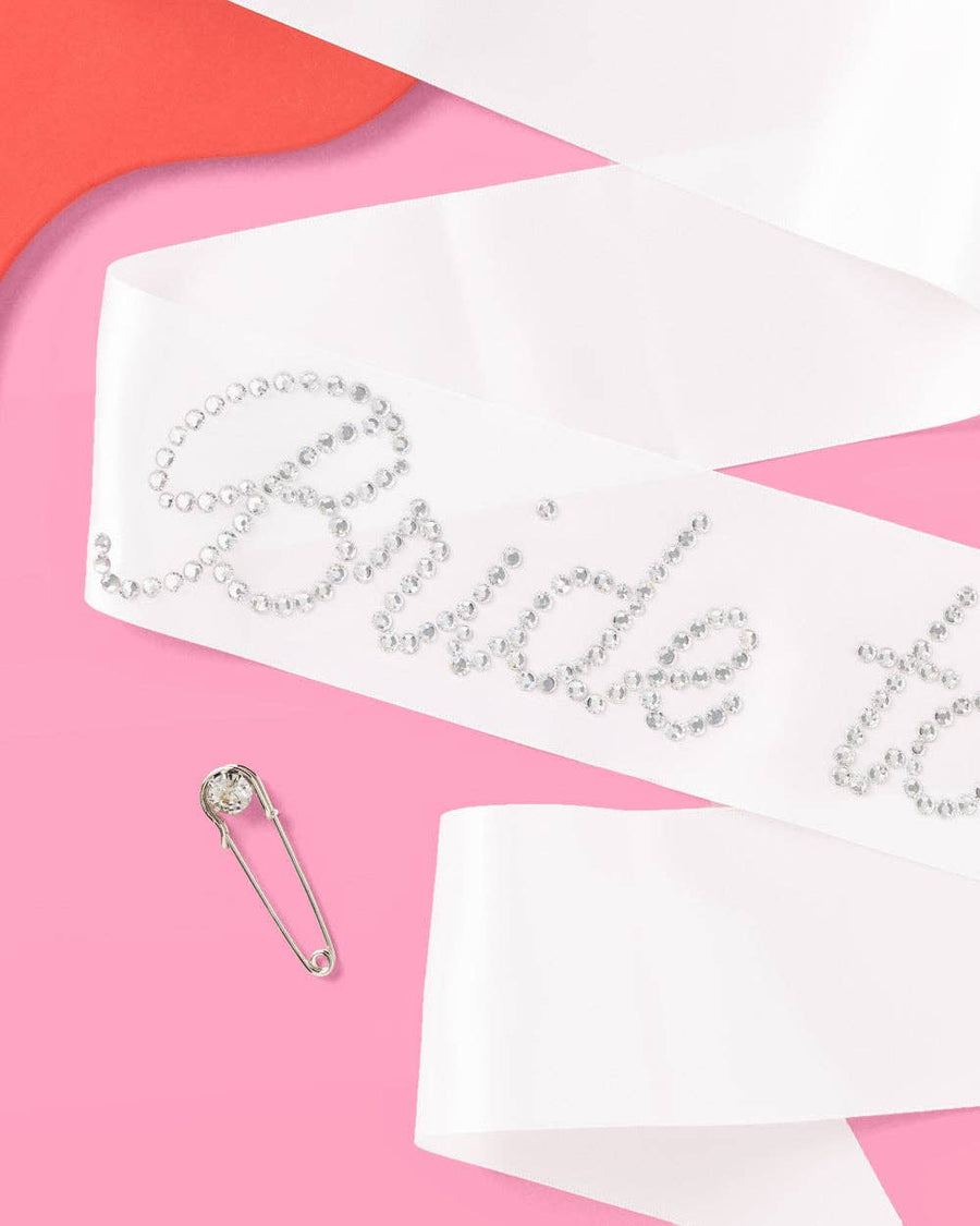 Silver Rhinestone Bride To Be Sash | Bridal Gifts, Favors, Accessories
