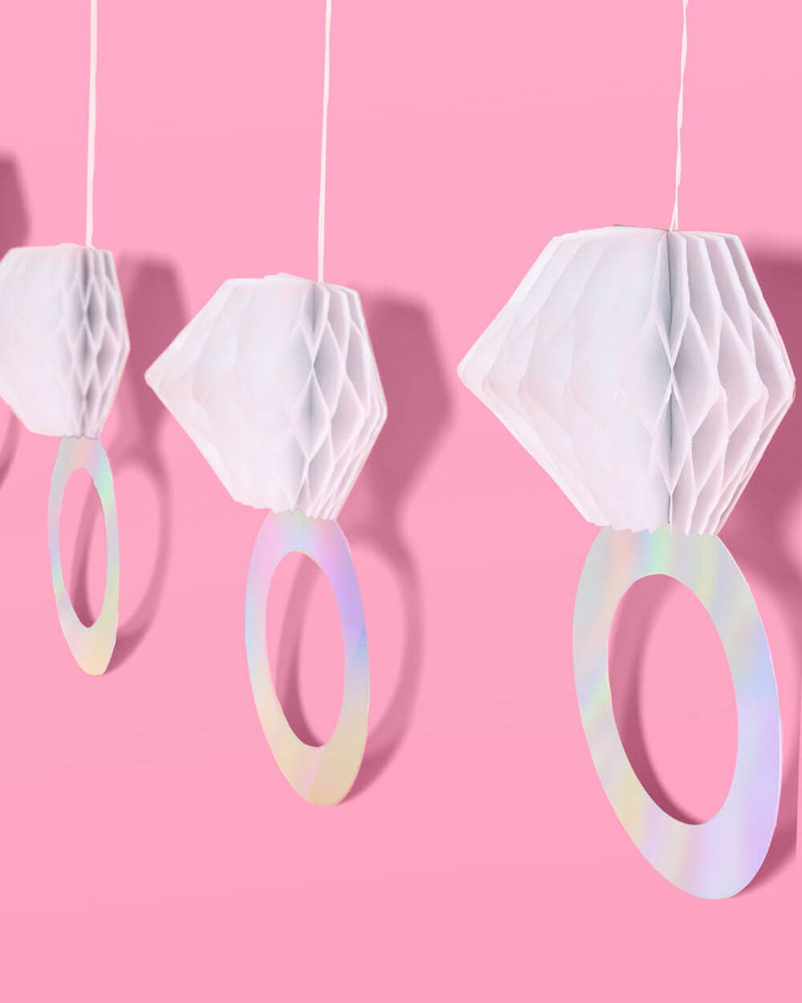 Bling Ring 3D Paper Banner | Bachelorette Party Decor