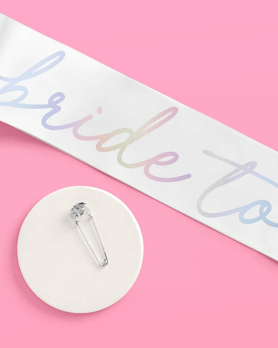 Iridescent Foil Bride To Be Sash | Bridal Gifts, Favors, Accessories