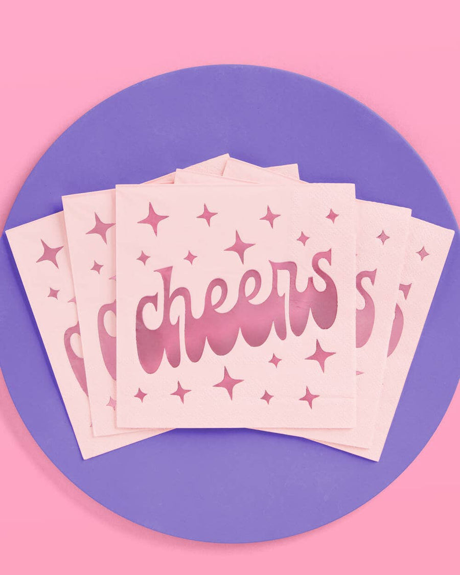 Pink Cheers! Napkins (25 Pack) | Bachelorette Party Napkins & Tableware