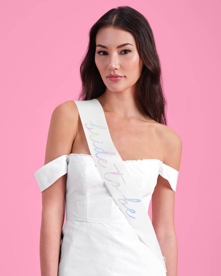 Iridescent Foil Bride To Be Sash | Bridal Gifts, Favors, Accessories