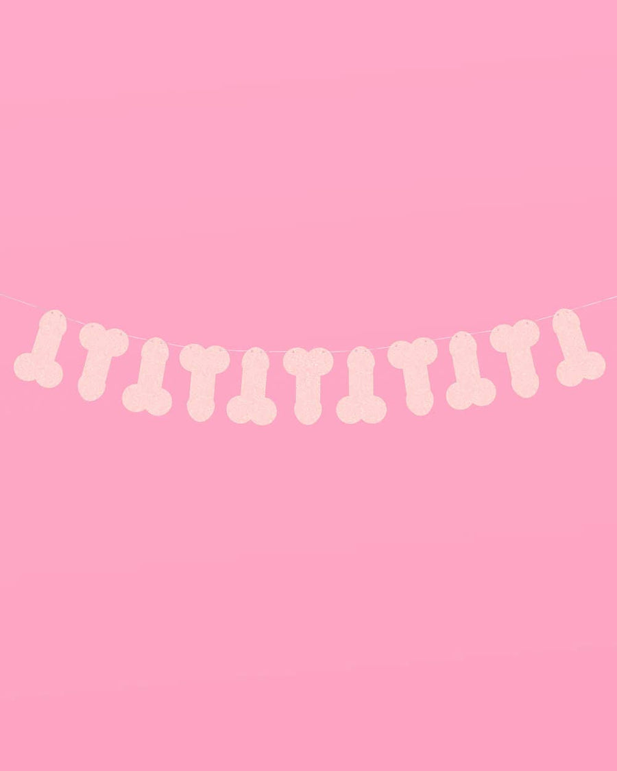 Same Penis Forever Pink Glitter Banner | Bachelorette Party Decor