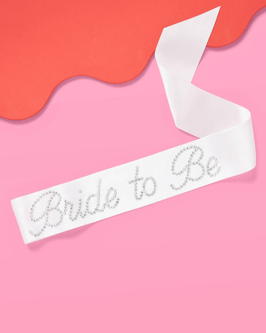 Silver Rhinestone Bride To Be Sash | Bridal Gifts, Favors, Accessories